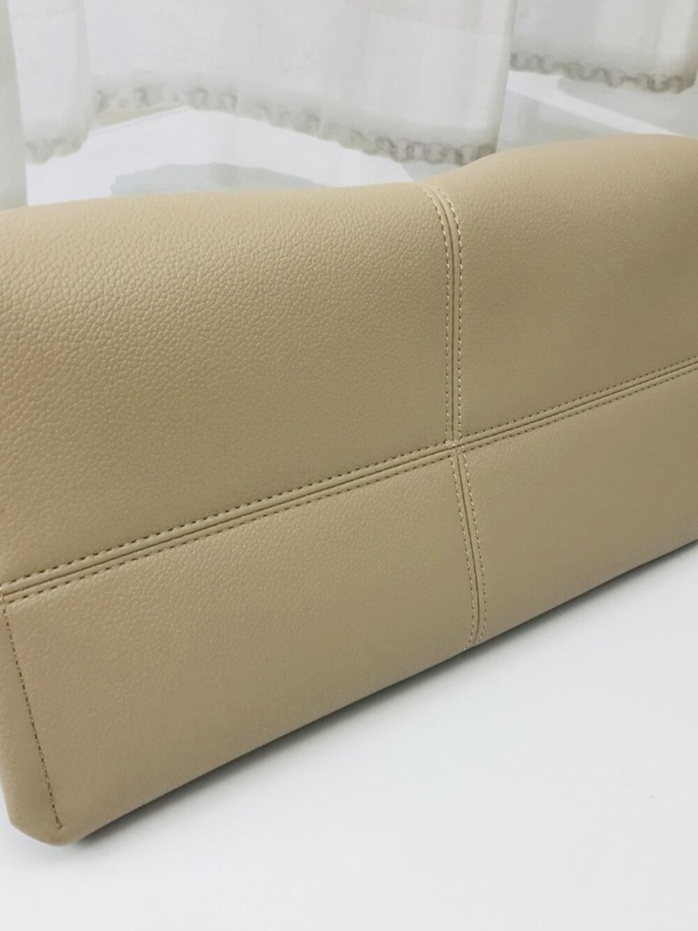Polene Taupe Pebbled Leather Top-Handle Tote - Picture 7 of 12